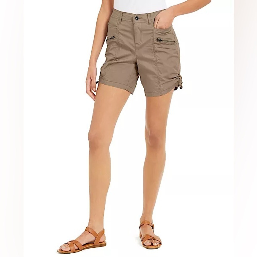 Style & Co | Zip-Pocket Cargo Shorts in Light Brown Size 8P - Picture 6 of 6